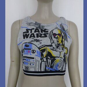 Star Wars Criss Cross Back Cropped Tank Sports Bra Top (Size XL)